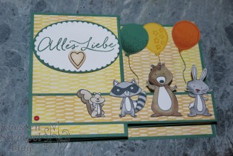 We must celebrate, Stampin' Blends, Lagenweise Ovale, Luftballons, Partyballons, Donnerwetter, Double Z Fold Card, Party- Pandas, Stampin' Up, Kuestenstempel.blog