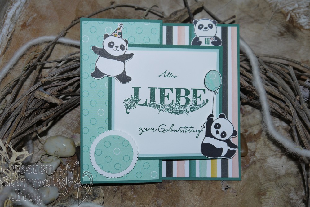 Double Z Joy Fold Card, Tuttifrutti, Party-Pandas, Beste Wünsche, Allerliebst, Paper Piecing, Stampin' Up, Kuestenstempel.blog